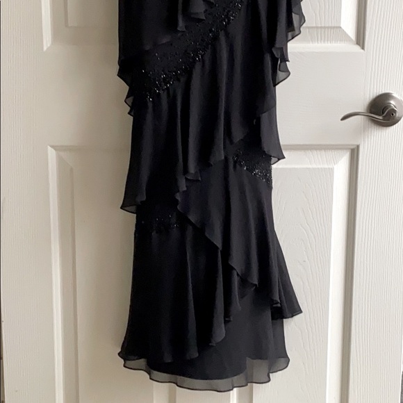 Strapless Dress Evening Gown Black Maxi Dress / Ruffle - Picture 8 of 14